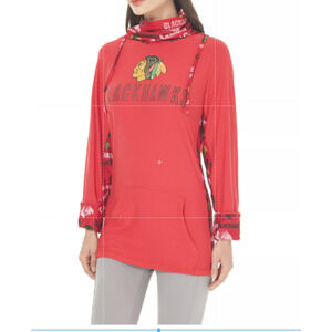 Concepts Sport Women's Chicago Blackhawks Flagship Red Hoodie Lg NWT